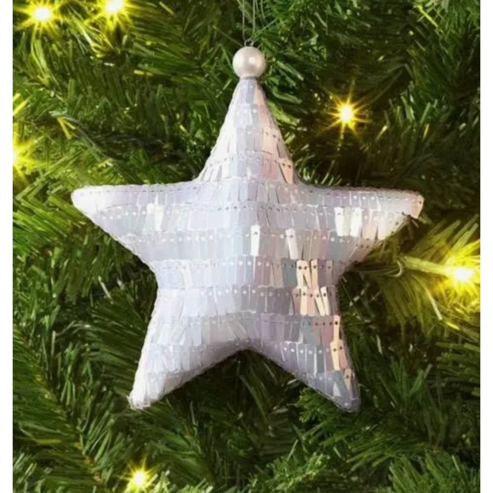 Target Wondershop Christmas 2025 White Iridescent Star Ornaments
